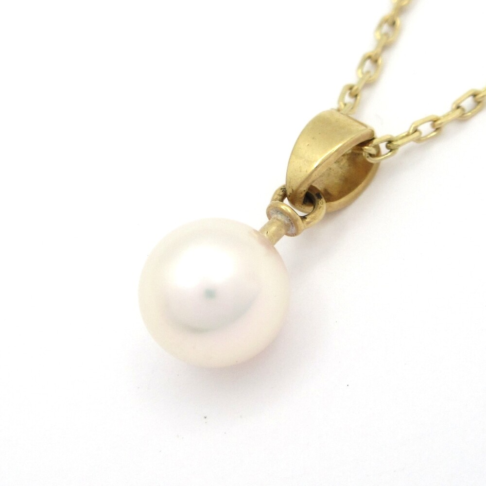 Mikimoto Necklace K14YG White 14K Yellow Gold Pearl